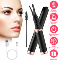 1Pc 2 In 1 Clip Comb Heated Eyelash Curler Electric Mini Lash Curler Natural Eye Lash Makeup Tool With 3 Temp Settings 15Mins Shutdown